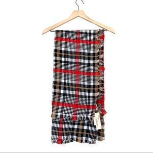 Plaid Red and Black Women's Scarf